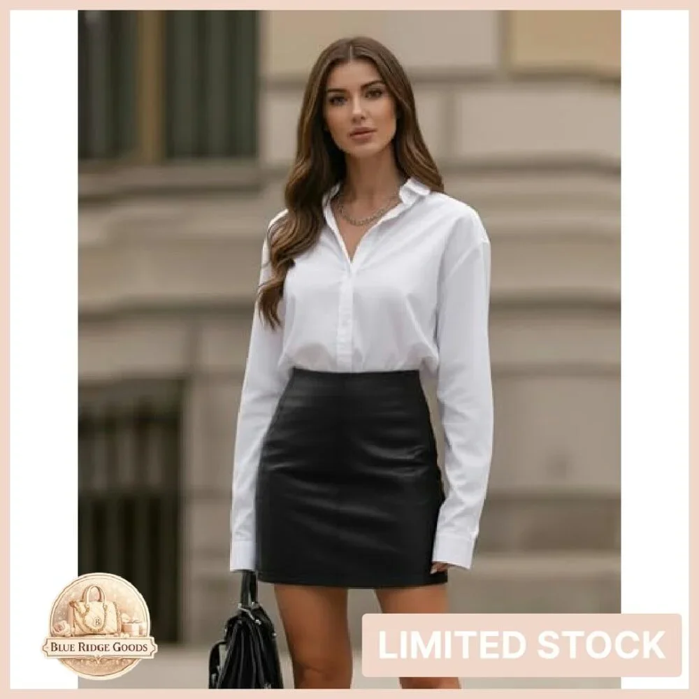 Faux Leather Pencil Skirt High Waisted Mini Bodycon Y2K Chic